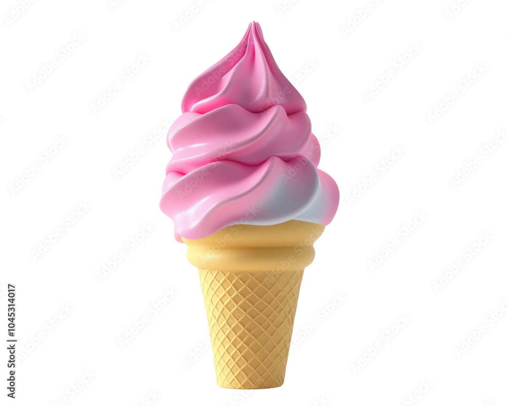 A pink and blue ice cream cone A pink and blue ice cream cone
