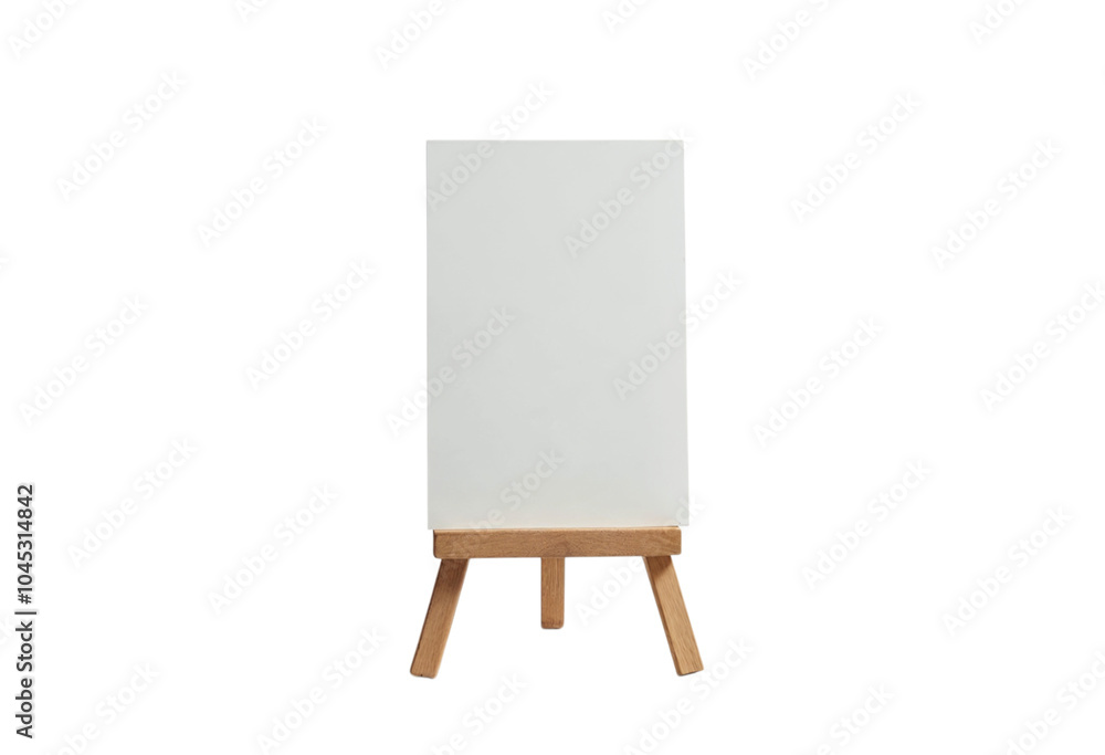 easel with blank canvas isolated on white easel with blank canvas isolated on white