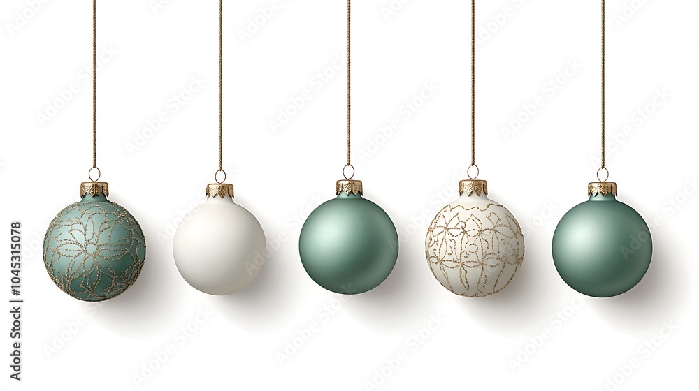 Elegant collection of hanging ornaments in soft tones for festive decor and holiday celebrations Elegant collection of hanging ornaments in soft tones for festive decor and holiday celebrations