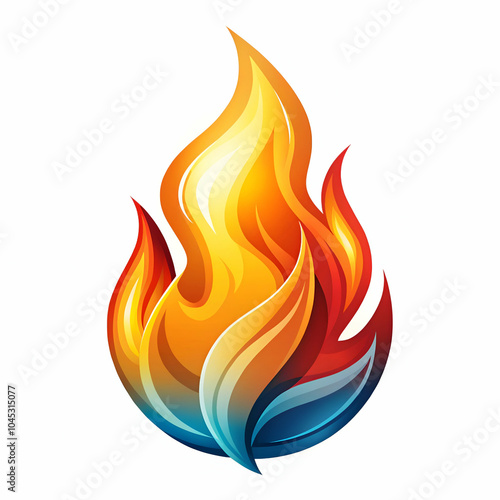 Flame fire icon logo design