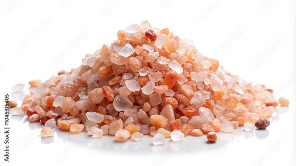 Chipped Himalayan salt stone crystals and crushed blocks of natural ...