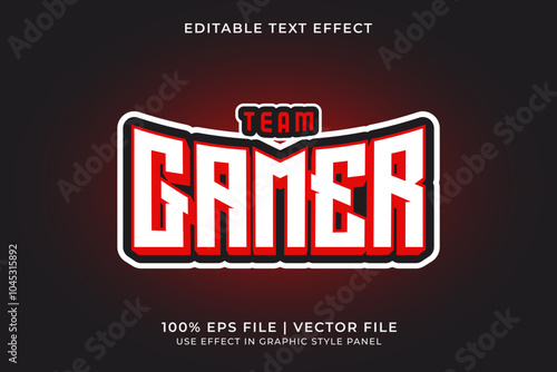 3D E-sport Text effect editable vector. Gaming squad logo text effect. E Sport emblem logo