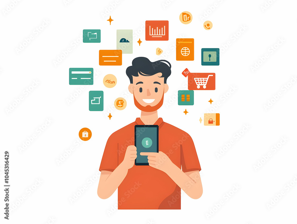 Flat Consumer Mobile Payment Glowing Discount Icons Concept, Smartphone Transaction, Digital Finance, Consumerism Visual, Business Advertisement Design, Simple Flat Vector Illustration, Modern Finance Flat Consumer Mobile Payment Glowing Discount Icons Concept, Smartphone Transaction, Digital Finance, Consumerism Visual, Business Advertisement Design, Simple Flat Vector Illustration, Modern Finance