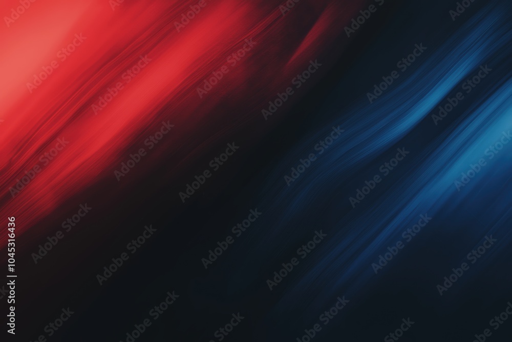 Fototapeta premium Dynamic abstract background with rich red and blue tones blending smoothly into a dark gradient. Fluid design exudes elegance and contrast, creating a modern and artistic visual composition.