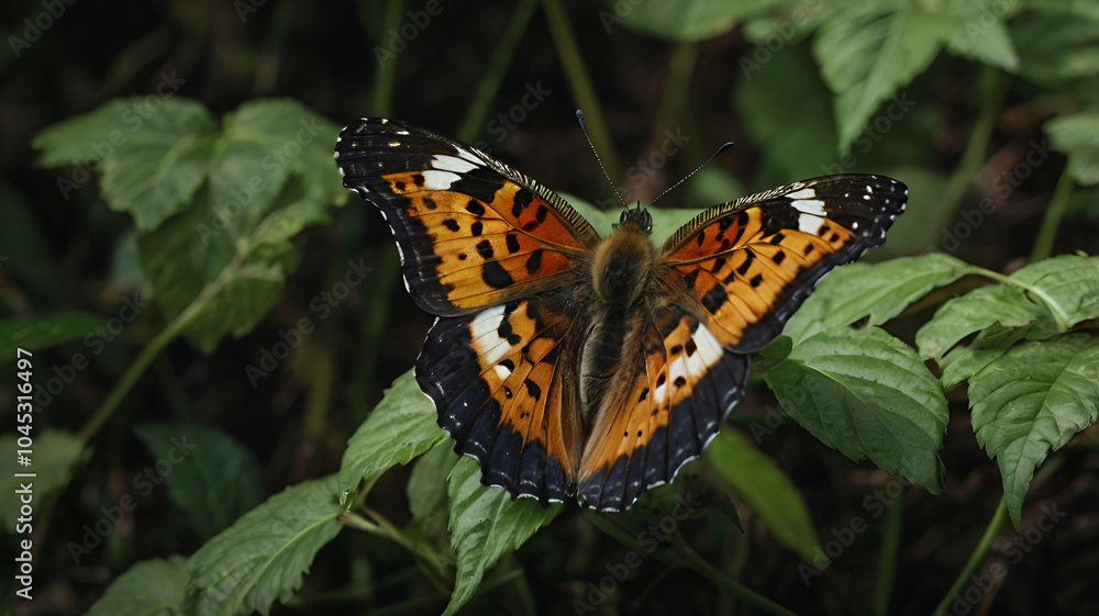 Obraz premium Common Map wing Butterfly on white