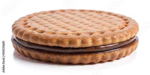 chocolate cream biscuit isolated on white background