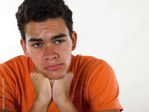 Young man with a serious expression. photo