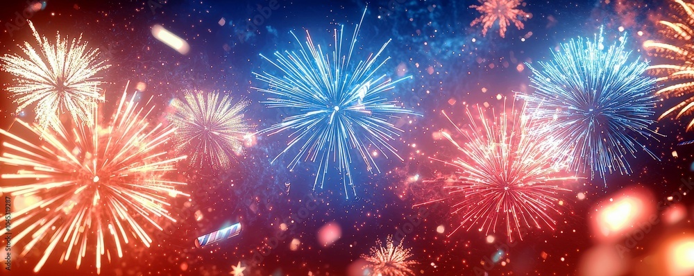 Fototapeta premium Enchanting Celebration with Colorful Fireworks Display