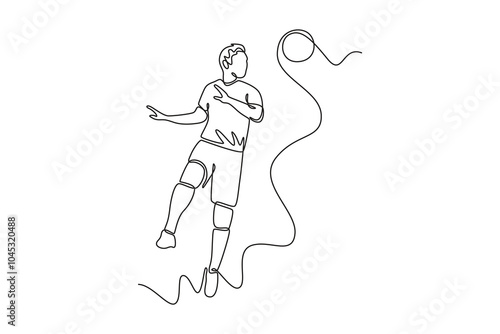 Futsal sports. Sports concept. Single line draw design vector graphic illustration.
