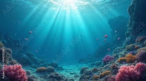 Wallpaper Mural Coral blue water in the ocean underwater life scene oceanic view Torontodigital.ca