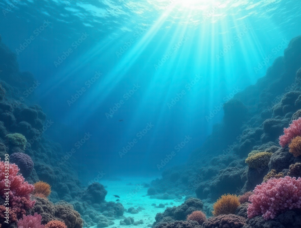 Coral blue water in the ocean underwater life scene oceanic view Coral blue water in the ocean underwater life scene oceanic view