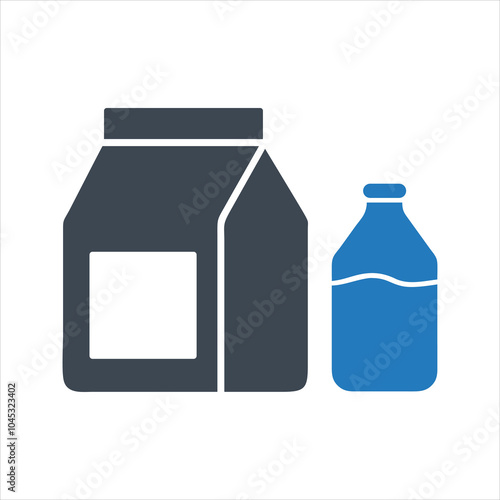 Milk icon. Bottle of milk icon