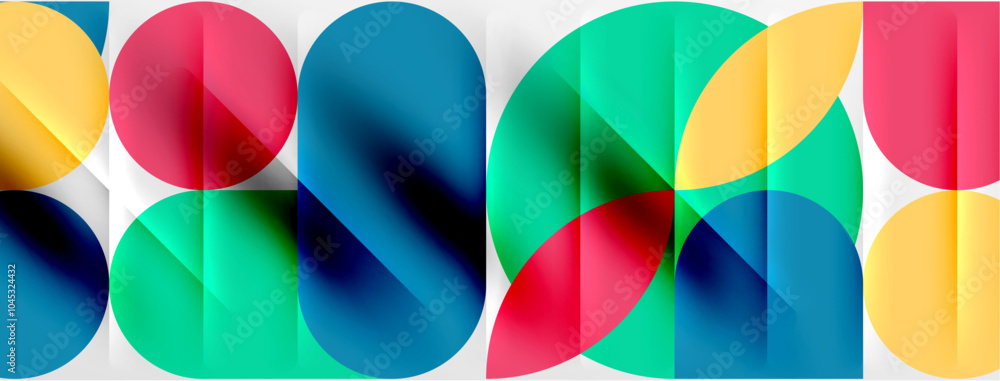 Round shapes, circles and lines minimal geometric background. Vector Illustration For Wallpaper, Banner, Background, Card, Book Illustration, landing page Round shapes, circles and lines minimal geometric background. Vector Illustration For Wallpaper, Banner, Background, Card, Book Illustration, landing page