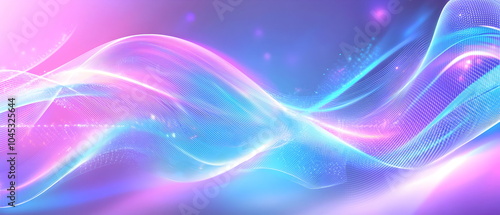 Abstract Neon Flow: A mesmerizing digital illustration of vibrant, glowing neon waves intertwining in a captivating dance of light and energy.