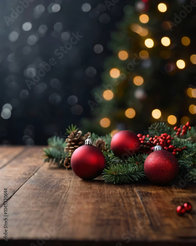 The Christmas background is adorned with traditional holiday elements.