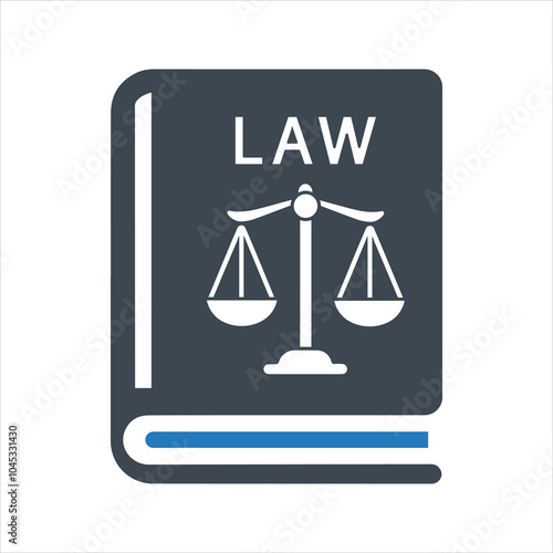 Law book icon. Symbol of law and justice icon