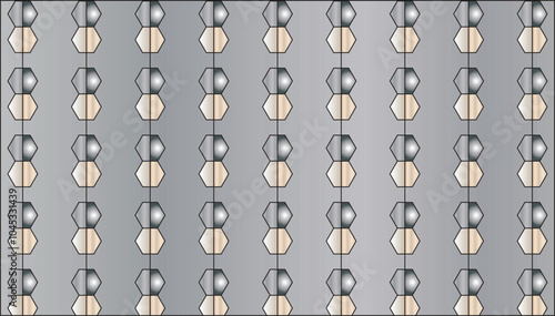 Gray seamless pattern of pavement with adjacent blocks. Vector pathway texture top view