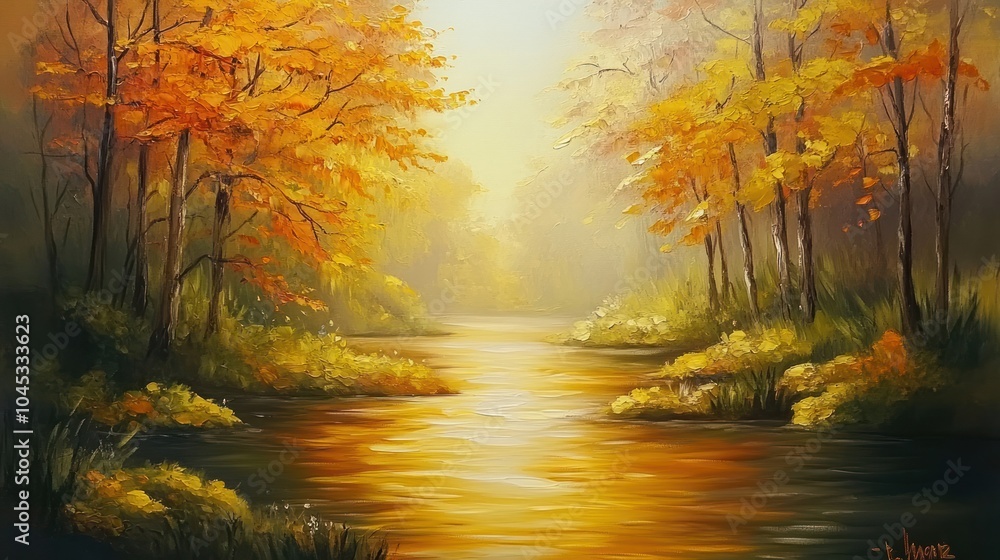 Autumnal River Scene Autumnal River Scene