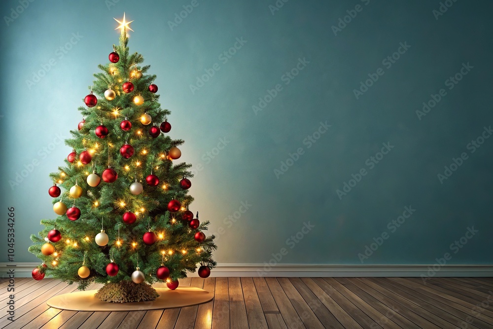 Christmas tree decorations with space for text Christmas tree decorations with space for text
