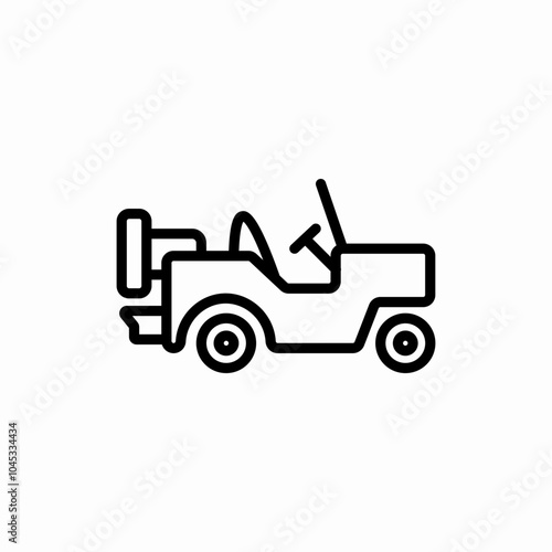 military vehicle icon sign vector