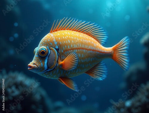 Close up of colorful tropical fish underwater life scene in the ocean