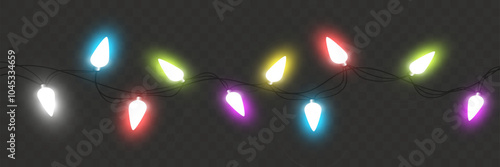 	
Christmas lights, garland illustration for your design.