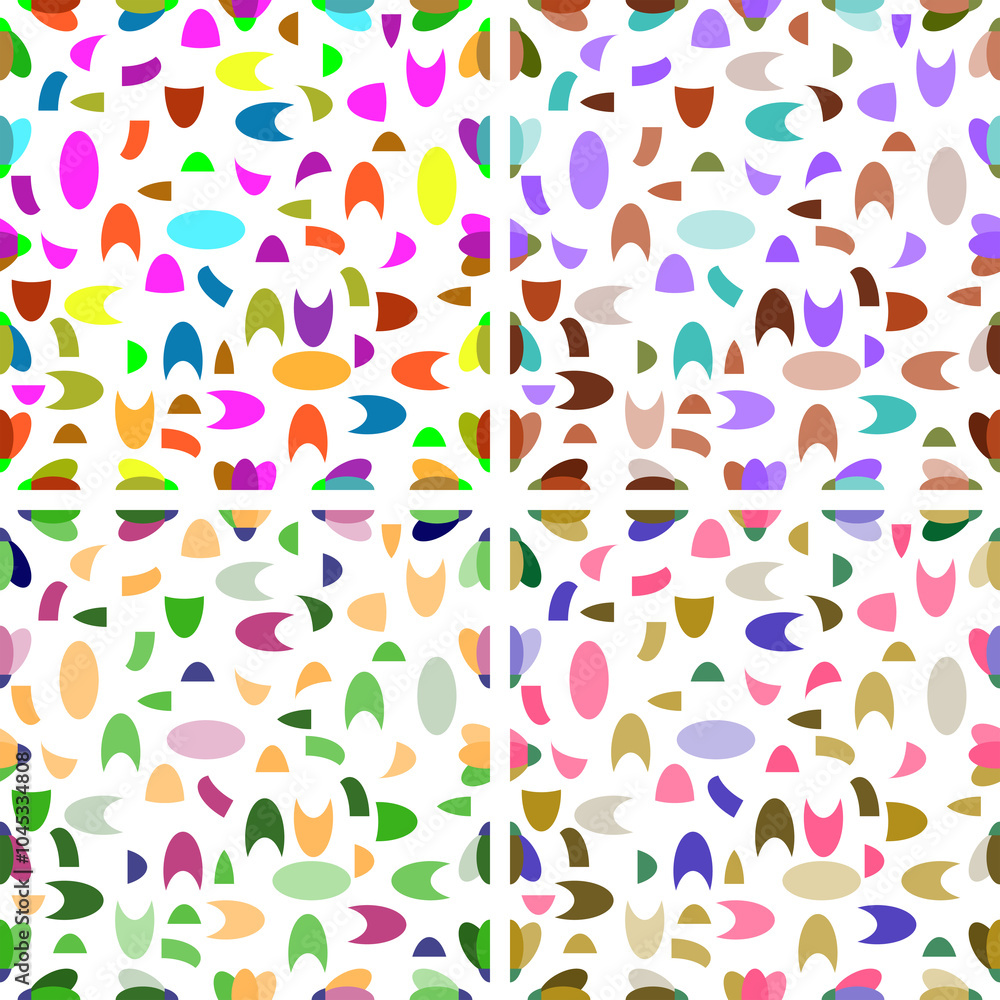 Colorful abstract pattern showcasing vibrant shapes and hues in a playful arrangement Colorful abstract pattern showcasing vibrant shapes and hues in a playful arrangement
