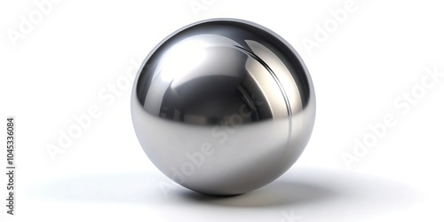 chrome steel ball isolated on white background