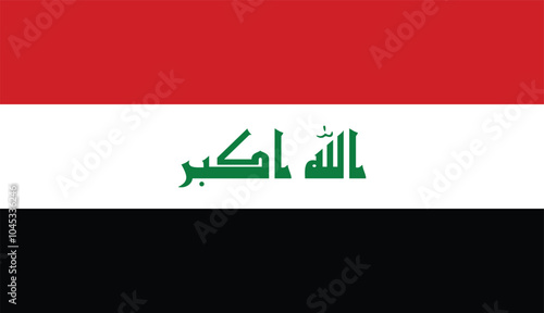 Flag of Iraq, Iraqi National Flag, Red, White, and Black Tricolor, Iraqi Flag, flat vector photo