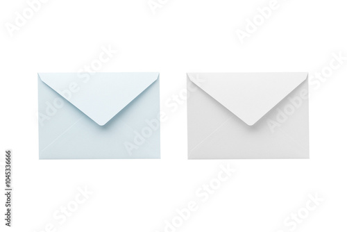 Two sets of clippings, one white back side of envelope and one blue back side of envelope