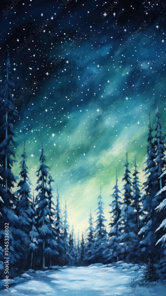 Naklejka premium Northern Lights outdoors nature plant.