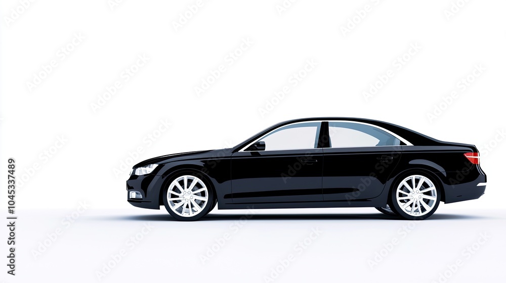 Sleek Black Sedan on a Minimalist Background Sleek Black Sedan on a Minimalist Background