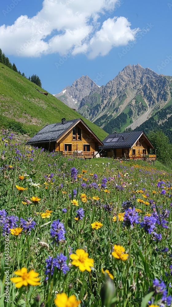 Tranquil Alpine Retreat with Wooden Cabins in Nature Tranquil Alpine Retreat with Wooden Cabins in Nature