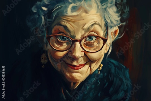 smiling granny in realistic 3d by generative ai
