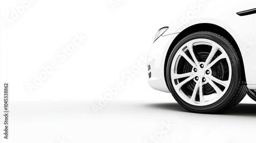 Sleek White Car with Modern Alloy Wheel