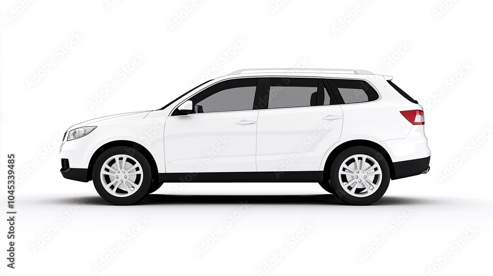 Fototapeta premium White SUV Side View