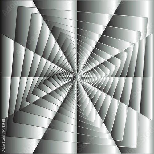 Design monochrome twirl movement illusion background.