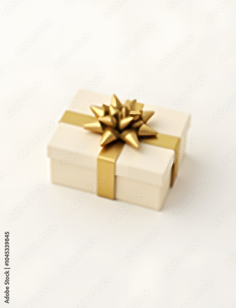 Isolated gift card in golden bow surrounded by white space on a plain background. Isolated gift card in golden bow surrounded by white space on a plain background.