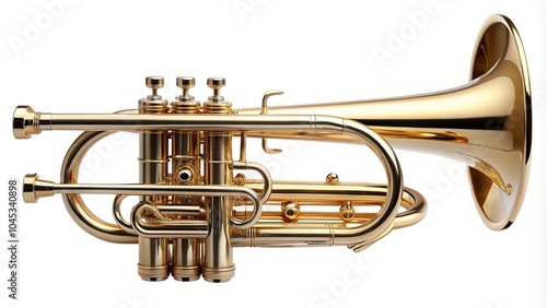 Classic trumpet isolated on white background