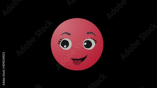 Colorful Emoji Doodle Art Animation On Alpha Background. Simile Faces Motion Animation. Hand Drawn Doodle Art Emoji Animation Over Alpha Channel. Emoji Animation On Black Background, Hand Drawn Emoji 