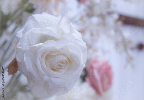 Bouquet of white roses. Art...