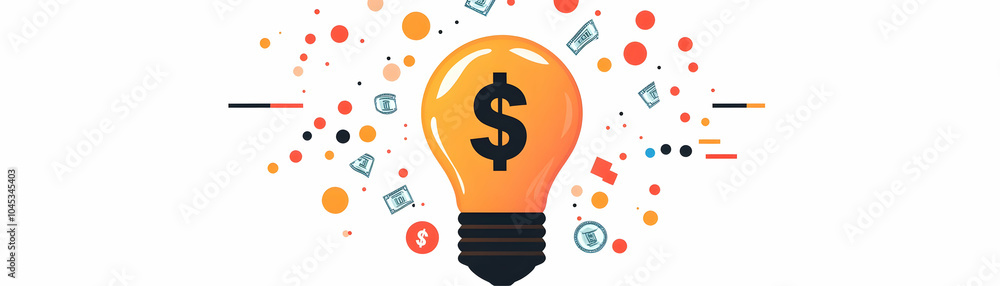 Lightbulb Dollar Sign Icon Vector Illustration Profitable Ideas Minimalist Design Innovation Financial Success Infographics Bright Colors Simple Lines Stock Image Lightbulb Dollar Sign Icon Vector Illustration Profitable Ideas Minimalist Design Innovation Financial Success Infographics Bright Colors Simple Lines Stock Image