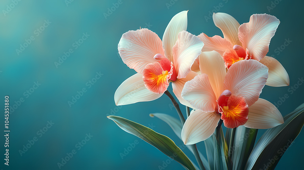 A delicate close-up of a blooming cattleya orchid in a spring garden, showcasing the beauty of nature with its bright petals . A delicate close-up of a blooming cattleya orchid in a spring garden, showcasing the beauty of nature with its bright petals .