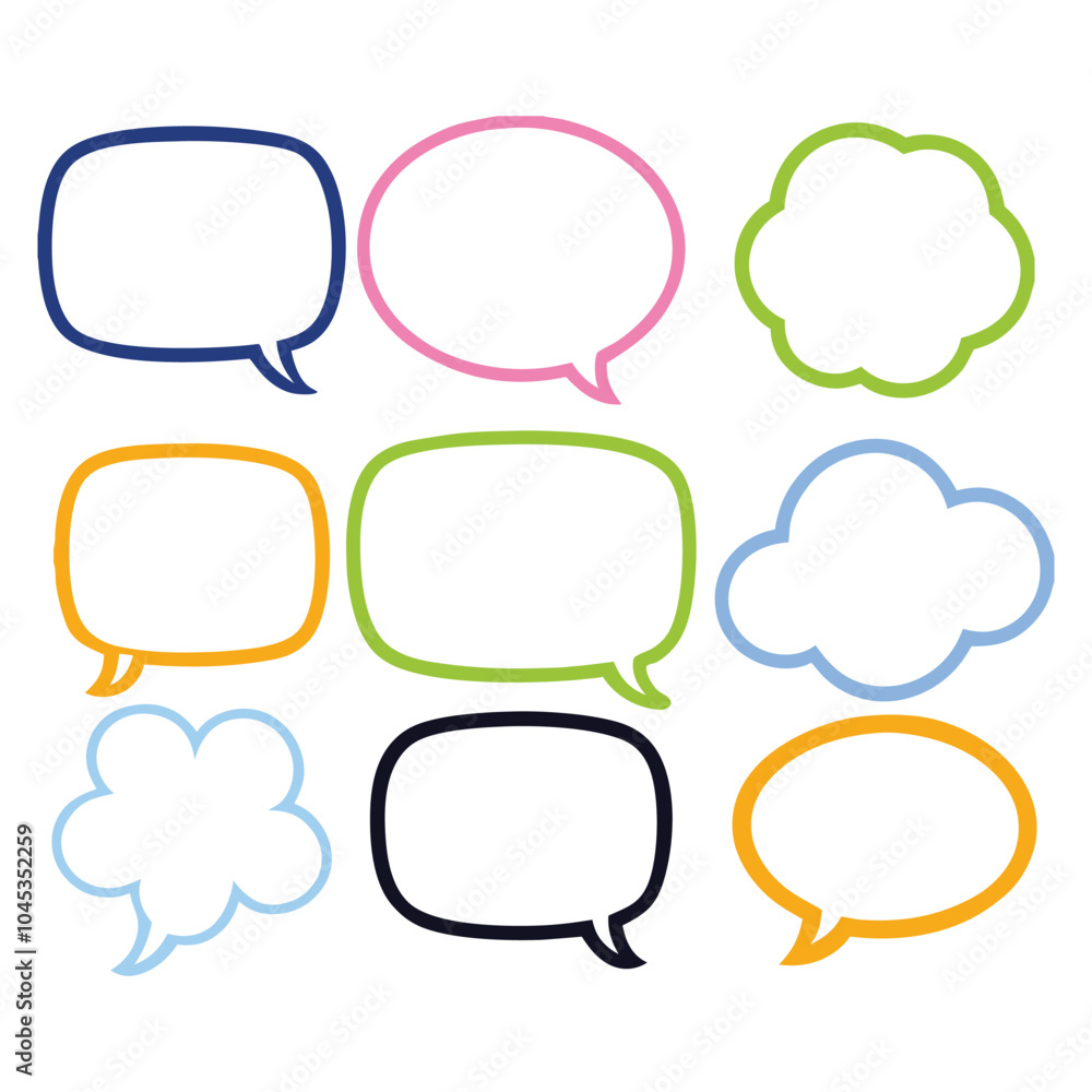 Outline Speech Bubbles and Dialog Boxes Vector Collection for Versatile Use. Outline Speech Bubbles and Dialog Boxes Vector Collection for Versatile Use.