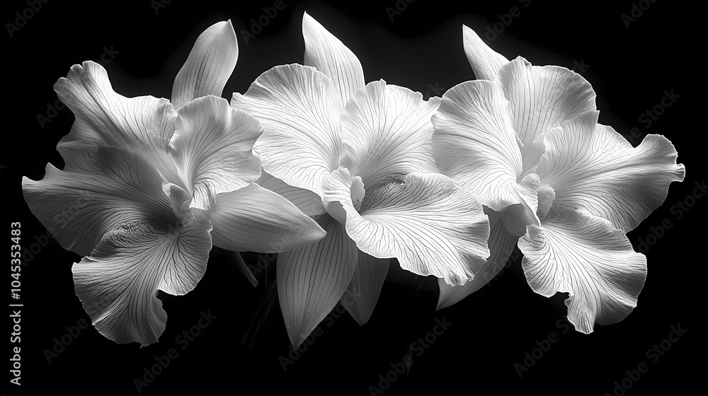 Fototapeta premium A delicate close-up of a blooming cattleya orchid in a spring garden, showcasing the beauty of nature with its bright petals .