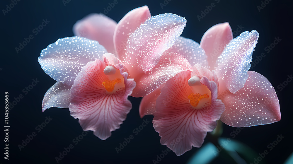 A delicate close-up of a blooming cattleya orchid in a spring garden, showcasing the beauty of nature with its bright petals . A delicate close-up of a blooming cattleya orchid in a spring garden, showcasing the beauty of nature with its bright petals .