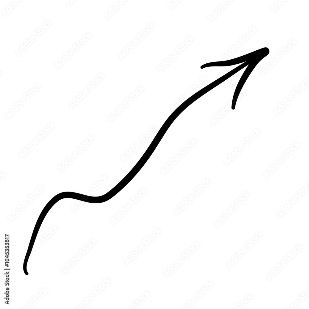 Hand drawn curved doodle chalk arrows Hand drawn curved doodle chalk arrows