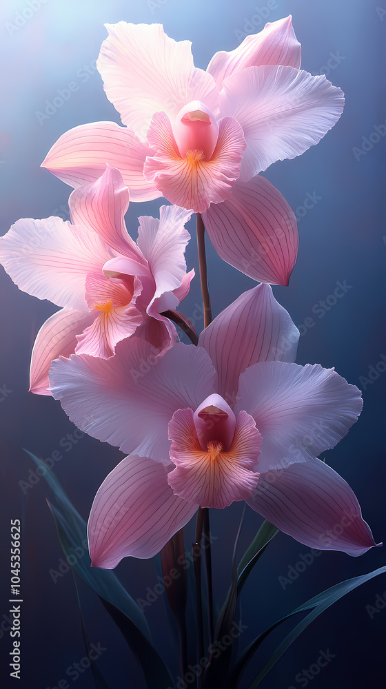 A delicate close-up of a blooming cattleya orchid in a spring garden, showcasing the beauty of nature with its bright petals . A delicate close-up of a blooming cattleya orchid in a spring garden, showcasing the beauty of nature with its bright petals .