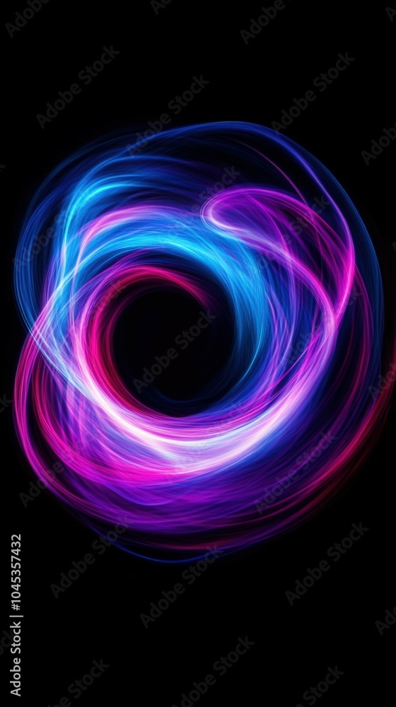 Vibrant vortex of neon hues is swirling against a dark backdrop Vibrant vortex of neon hues is swirling against a dark backdrop