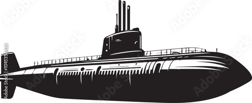 submarine silhouettes vector